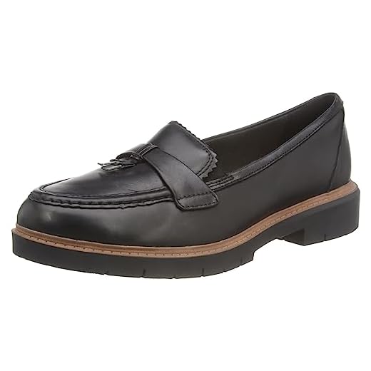 Clarks Westlynn Bella, Mocassino Donna, Black Black Leather, 41.5 EU