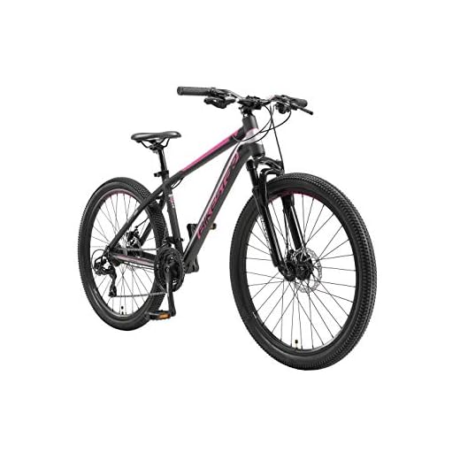 BIKESTAR Bicicleta de montaña Hardtail de Aluminio, 21 Marchas Shimano 26" Pulgadas | Mountainbike con Frenos de Disco Cuadro 16" MTB | Negro