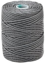 C-LON Tex 400 Heavy Weight Bead Cord, Gray - 1mm, 39 Yard Spool