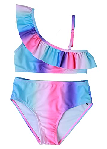 Maillot de bain d'été pour fille - Maillot de bain pour le sport - Protection UV - Tankini hawaïen - Multicolore - 4-5 ans Cover