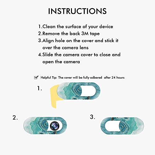 Webcam Cover, Ultra-Thin Laptop Camera Cover Slide Cute, [3 PCS] Macbook Air/Pro Web Camera Cover Slide for MAC iMAC, PC, iPad, Video Front, iPhone mini Camera Lens Privacy Cover Protect Your Security - Thumbnail 6