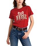Nurse Shirt for Women - Cute Leopard Bow Nurse Life T-Shirt, Short Sleeve Appreciation Gift for Nurse Week, Nurses Day 2026
