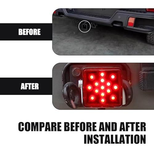 Image of 1 PC Trailer Hitch Light, Super Bright Towing Hitch Light, Waterproof Square LED Brake Lamp, Universal Trailer Accessories for Towing Truck SUV (Red)