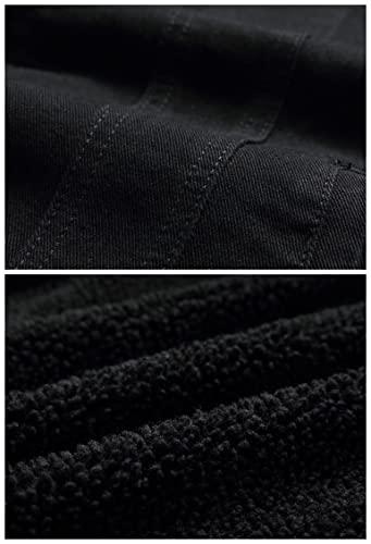 Lzler Men'S Fleece Jean Jacket Winter Cotton Sherpa Lined Denim Fur Trucker Jacket thumb #5