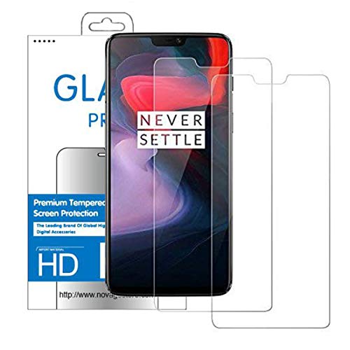 NOVAGO [2 Pack] Compatible con OnePlus 6 - Protectores de Vidrio Templado
