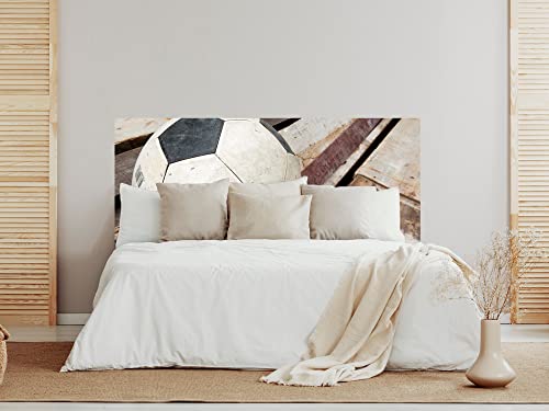 Oedim Cabecero Cama Deportivo PVC Impresión Digital Balón de Futbol sobre Madera Multicolor 100 x 60 cm | Disponible en Varias Medidas | Cabecero Ligero, Elegante, Resistente y Económico