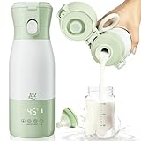 Calentador de Biberones Portátil 500ml, JDZ Calentador de Agua Recargable Sin Cables con Control de Temperatura, Aislamiento Térmico, Ideal para Viaje, Camping y Salidas con Bebé (Verde)