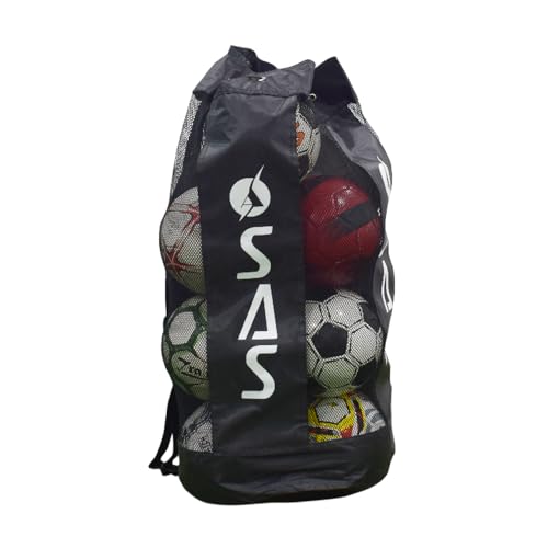 Image of SAS SPORTS Football Carry Bag (10-12 Balls) - 2 Strips (Black)