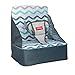 Nuby Easy Go Booster Seat - Travel Booster Seat for Babies and Toddlers - Holds Up to 35 Pounds - 9+ Months - Gray Chevron