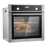 Passt perfekt in Ihre Küche: Der Einbau-Elektrobackofen von VOVER hat die Maße 23,4 x 22,3 x 23,4 Zoll (595 x 567 x 595 mm) (B x T x H). Mit seinem modernen Design passt er unter jedes Elektro- oder Gaskochfeld und fügt sich perfekt in Ihre Kücheneinrichtung ein.
