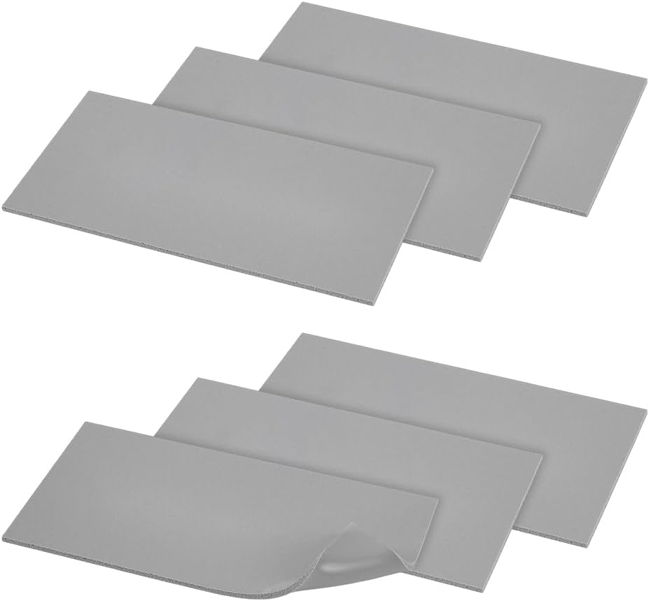 NBEADS 6 Pcs Silicone Heat Press Mat, 7.9x3.9x0.1 Inch Silicone Heat Press Cover Pad Foam Press Mat Accessories Double Sided Use for Vinyl HTV Ironing Insulation Transfer Crafting, Gray
