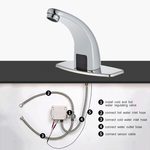 Grifo con sensor automático cromado de alta calidad para tu lavabo 6