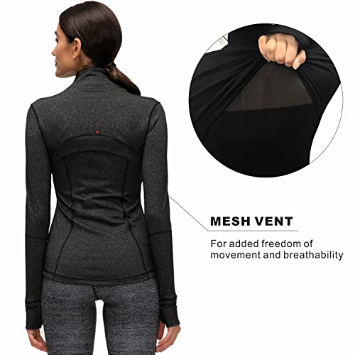 Costdyne Athletic Jacket For Women Slim Fit Full Zip Yoga Running Jacket Turtleneck Workout Jacket #TOP1