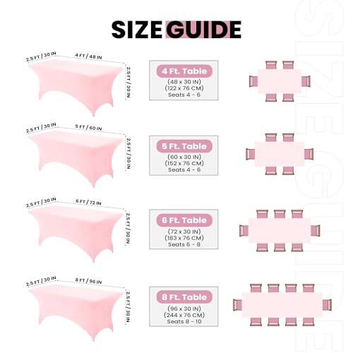 image for Utopia Kitchen Spandex Tablecloth 1 Pack [6FT, Pink] Tight, Fitted, Wa