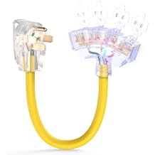 TOOLIOM 50 Amp Generator Adapter Cord Power Splitter, NEMA 14-50P to 4 x 5-15R/5-20R Household Plug, ETL Listed Generator Extension Cord, 125/250V 3750/7500W STW 10AWG/4C 1.5 FT
