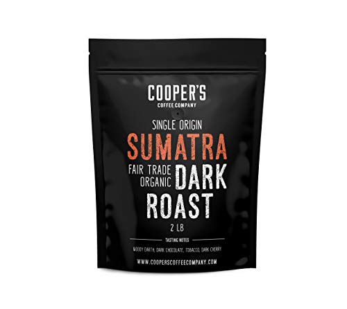 Organic Dark Roast Sumatra, Whole Bean Coffee, Single Origin Grade 1 Premium Coffee - 2Lb Bag #TOP20