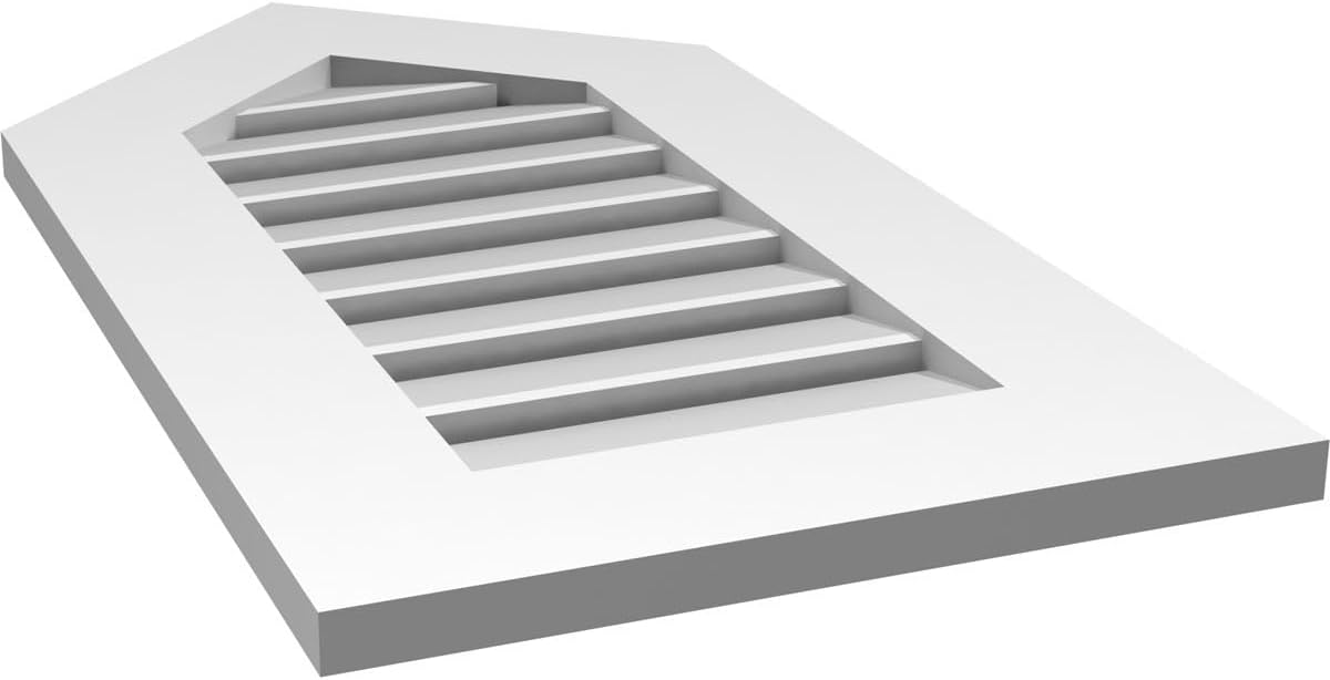 GVSPE16X3001SF-11 Peaked Top Standard Frame, Primed Tan Signature Series Surface Mount Gable Vents, 16-in. W x 30-in. H