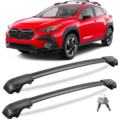Image of KINGGERI 300lbs Roof Rack Cross Bars Compatible with Subaru crosstrek 2024-2026 Limited /Premium /Sport (Not for Wilderness) with Raised Side Rails, Lockable Aluminum Roof Rails Crossbars Luggage