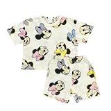 [タキヒョー] Disney トム＆ジェリー PEANUTS パジャマ ベビー キッズ 半袖 夏 半ズボン ベビー ディズニー ミッキー ミニー Tシャツ 子供 上下 寝間着 短パン セットアップ XYZ(ミニー 95cm)