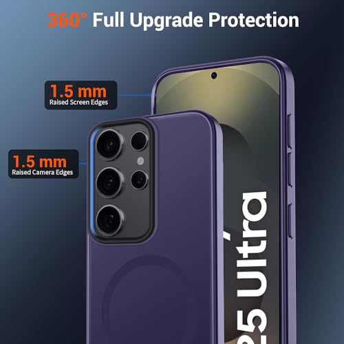 Image of SIZUKA Samsung S25 Ultra Magsafe Hard Back Case | Matte Design & 360 Protection | Military-Grade Samsung S25 Ultra Cover | Strong Magnet Back - Purple