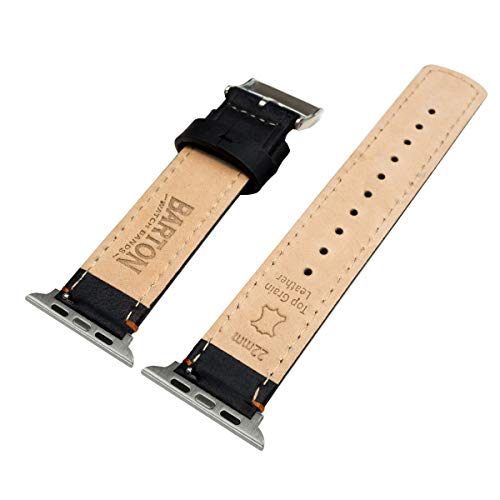Image of BARTON WATCH BANDS - Top Grain Leather Watch Bands Compatible with Apple Watch Models - 1, 2, 3, 4, 5, 6, 7, 8, 9, 10, SE, Ultra & Ultra 2