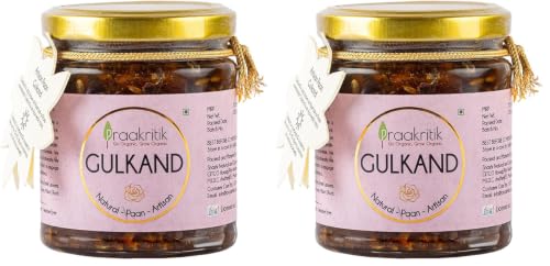 Image of Praakritik Gulkand Natural Paan - 250g, Artisan Flavor with Rose Petals, Honey & Mishri(Rock Sugar), Pure Vegetarian, Rich in Calcium & Antioxidants, Natural Cooling Agent (Pack of 2)