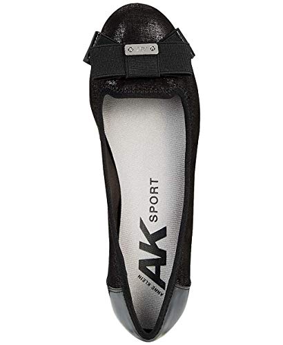 Anne Klein Womens Alivia2 Fabric Closed Toe Ballet Flats, Black, Size 7.53