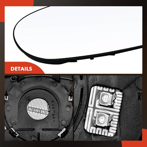 A-Premium Right Passenger Side Heated Mirror Glass with Backing Plate - Compatible with Mercedes-Benz SL500 2003-2004, SL600 2004, SL55 CLK63 AMG, CLK320, CLK350, CLK430, CLK500, CLK55 AMG, CLK550 by A-Premium - Used condition - Image 8