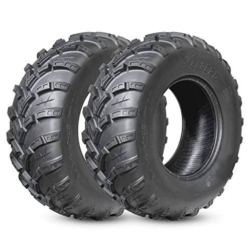 HALBERD 6PR ATV/UTV Tires, 25x10-12 All Terrain 15mm Tread Depth 25x10x12 Trail Sand Off-Road Tires, Set of 2 ATV Tires