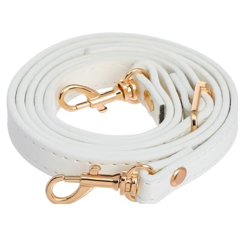 RAYNAG Leather Crossbody Strap Replacement, Adjustable Purse Strap, Handbag Shoulder Strap Replacement with Gold Hardware, White