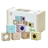 PlanToys® Sensory Blocks Wooden Learning Toy | Montessori Educational Activity for Tactile, Auditory & Visual Exploration | Eco-Friendly Toy for Early Development & Discovery
