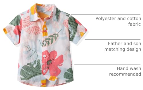 Image of Daddy and Me Matching Outfits Hawaiian Father and Son Matching Shirts for Family Photoshoot Summer Men Boys Father's Day Tops