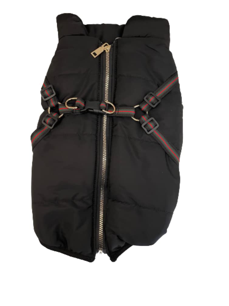 Sondra Roberts Medium Dog Coat Puffer Nylon with Webbing Trim