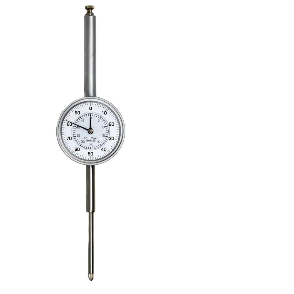 Messuhr 0–50 mm für Bereich mit 001 mm Auflösung, Metallgehäuse für Messuhr-Testanzeige mit Feststellschraube und 8 mm Schaftmessung