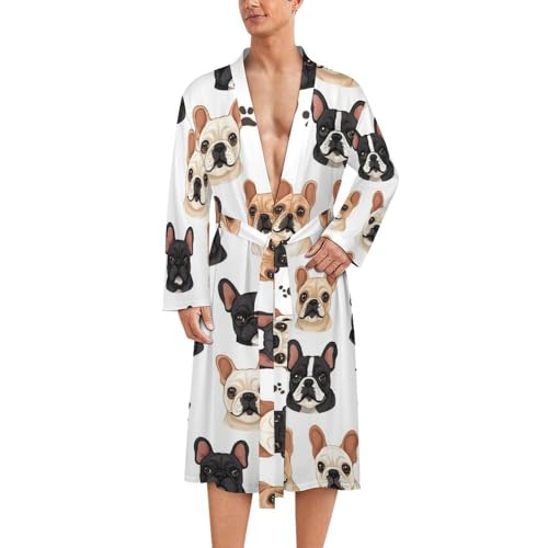 Peignoir de bain homme original : offrez ce kimono léger imprimé carlin pour un anniversaire