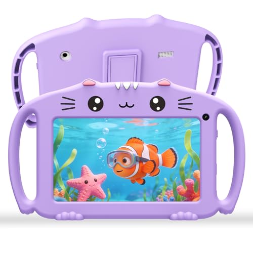 Ascrecem Tablette Educative Enfant 7 Pouces Android Tablette Enfants avec WiFi6 Bluetooth Quad Core 2Go RAM 32Go ROM Tablet Bebe avec Contrôle Parental Jeux Éducatifs...