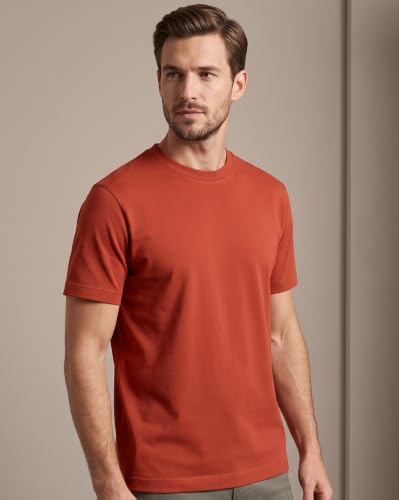 Image of NOBERO 100% Cotton T Shirts for Men Stylish | Regular Fit | Solid T Shirts for Men 180 GSM Combed Cotton | Round Neck Half Sleeve