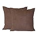 Moon Lot de 2 housses de coussin décoratives aspect daim Alcatraz Marron 60 x 60 cm