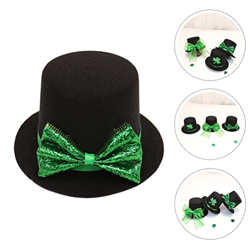 Luozzy St Patricks Day Hats Men Women St. Patrick's Day Bow Tie Green Top Hat Green St. Patricks Day Party Favor Accessories Green Christmas Tree Topper Hat #TOP5