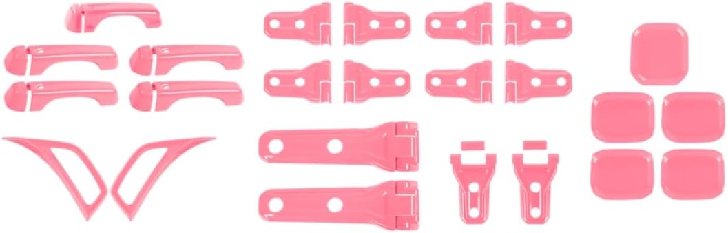 JWWY Exterior Cover Trim Kit for 2018–2026 Jeep Wrangler JL JLU, Full Door Handle Hood Hinge Side Air Vent Exterior Door Bowl, 41PCS Red