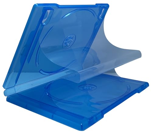 Image of Mediaxpo Premium Standard Blu-Ray Double 2 Disc Capacity Cases 12MM | Protect Your Blu-ray Collection with Silver Screen Printed Logo | Ideal for Collectors and Film Enthusiasts (Pack of 200)
