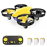 SP350 Mini Drohne, Quadrocopter mit 3 Akkus für 21 Minuten Flugzeit, RC Drone, Mini Helikopter mit Kopfloser Modus, Throw’N Go, 3 Geschwindigkeitsmodi, Spielzeug Drohne für Anfänger Kinder