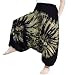 Loong Cha's Women Tie Dye Pants Baggy Aladdin Hippy Harem Adjustable Waist