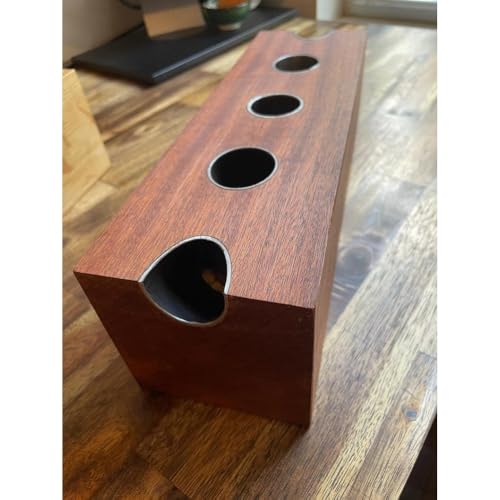 Soporte para 5 botellas de vino de madera roble rojo miniatura 4