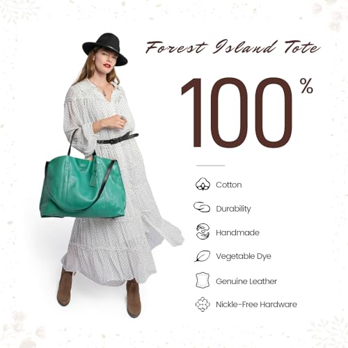 Image of OLD TREND Genuine Leather Forest Island Tote | Spacious Handbag with Removable Inner Pouches