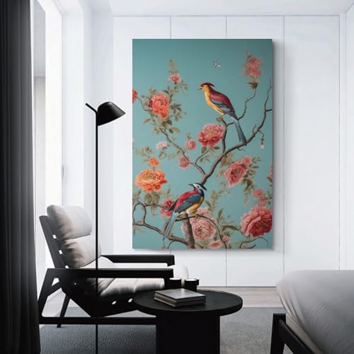 Toile murale oiseaux rustiques AEMYSKA pour transformer un mur vide