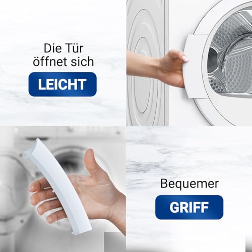 VIOKS Uchwyt drzwiowy 240 x 70 mm biały zamiennik do Bosch Siеmens 00497522 497522 uchwyt do suszarki - otwieracz drzwi uchwyt część zamienna do suszarki bębnowej suszarka z pompą ciepła iQ100 iQ300