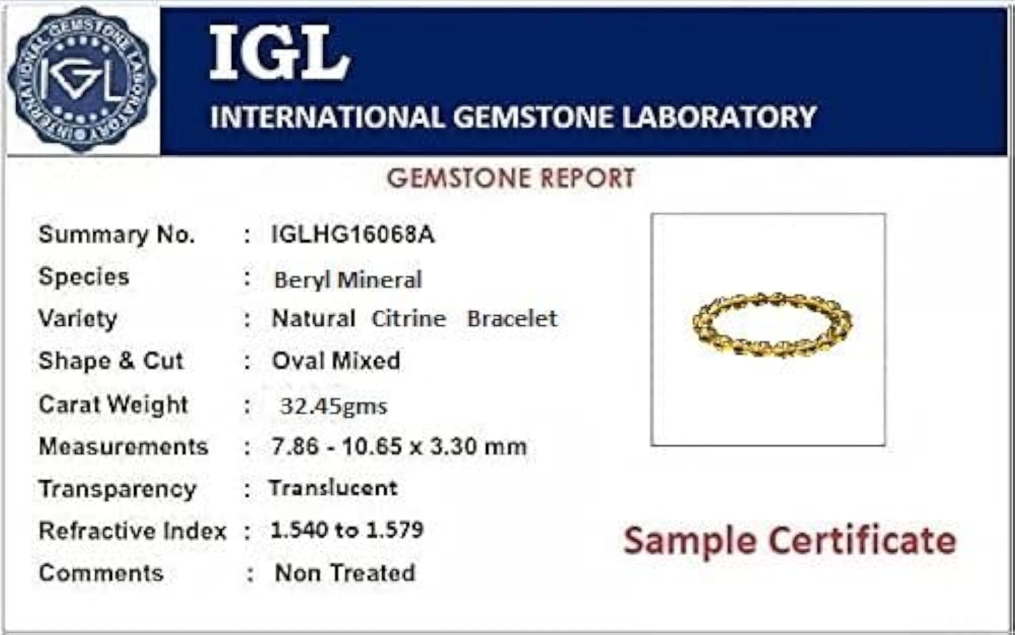 Premium Yellow Citrine Round Bead Bracelet, Certified Gemstone