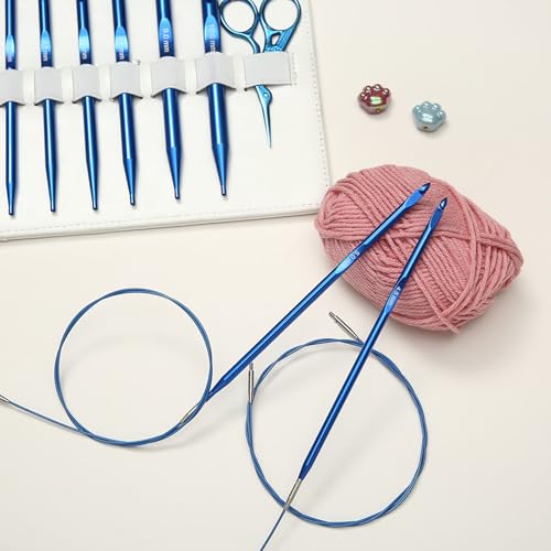 Crochets tunisiens interchangeables 3-10mm pour mailles denses