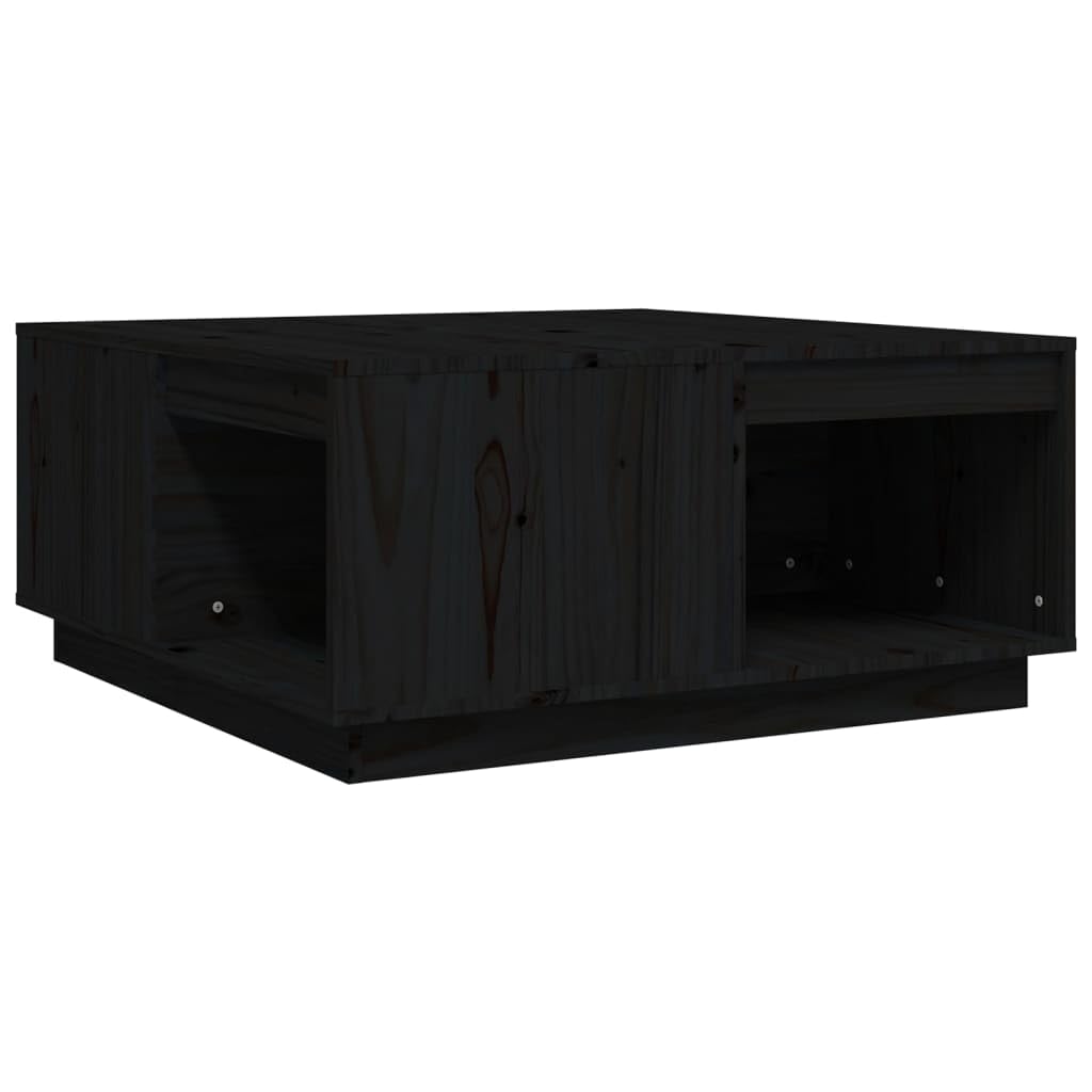 Table basse noire avec rangement pour optimiser un salon encombré